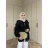 Hello Fırfırlı Gömlek - Siyah