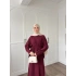 Hırkalı Triko Elbise - Bordo
