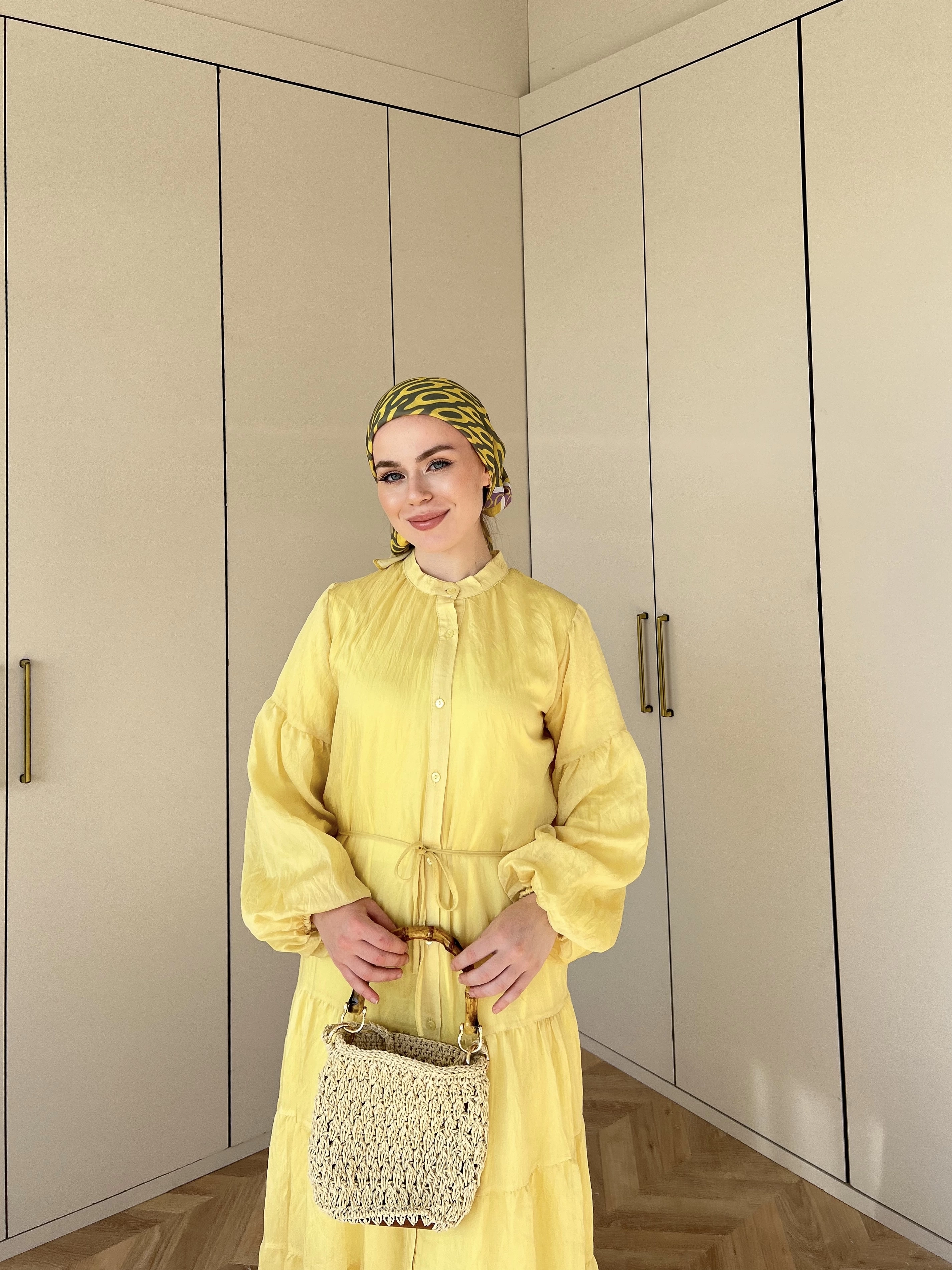 Kelve Şifon Elbise - Sarı