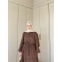 Lela Müslin Elbise - Kahve