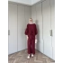 Nisa Bel Bağlamalı Takım - Bordo