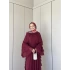 Sare Fırfır Detaylı Şifon Elbise - Bordo