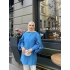 Sevda Kolları Güllü Gömlek - Mavi