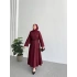 Tiana Kemerli Elbise - Bordo