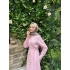 Havas Krep Elbise - Pembe