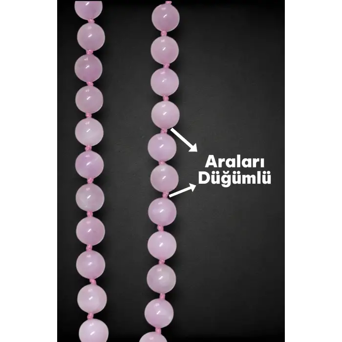 10 Mm Pembe Kunzit Kristali Fonksiyonel Kolye 601-2