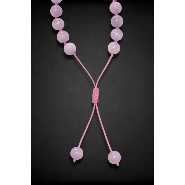 10 Mm Pembe Kunzit Kristali Fonksiyonel Kolye 601-2