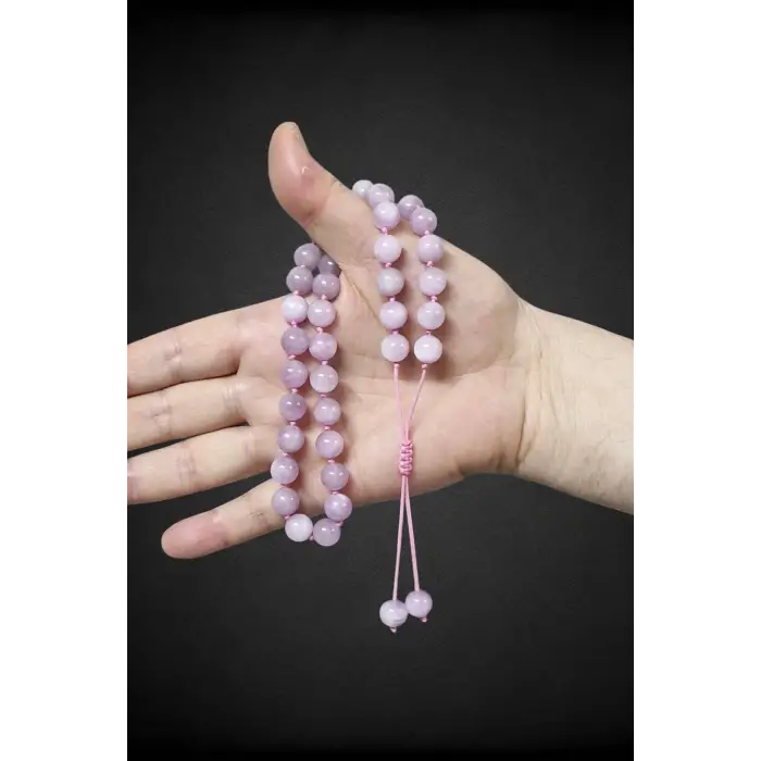 10 Mm Pembe Kunzit Kristali Fonksiyonel Kolye 601-2