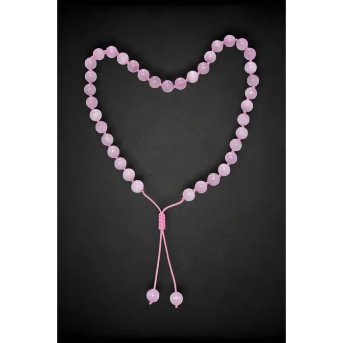 10 Mm Pembe Kunzit Kristali Fonksiyonel Kolye 601-2