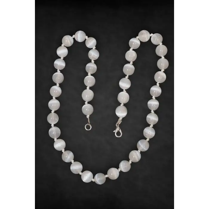 10mm Beyaz Selenit Kolye 340-2