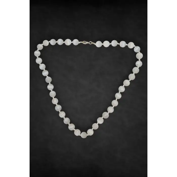 10mm Beyaz Selenit Kolye 340-2