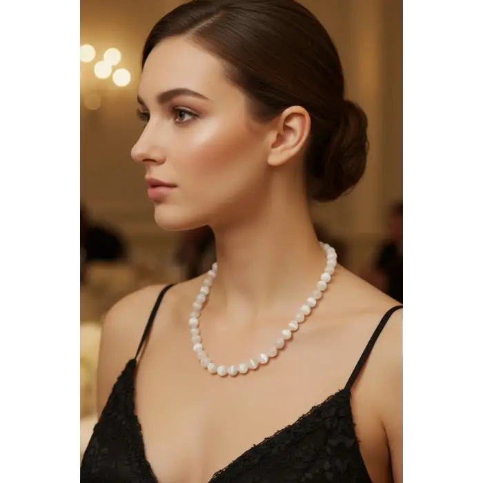 10mm Beyaz Selenit Kolye 340-2