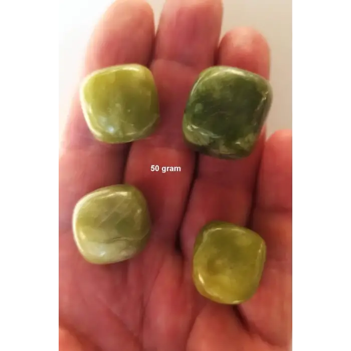 50 Gram Doğal Nefrit Yeşim Tamburlu Parçalar 461