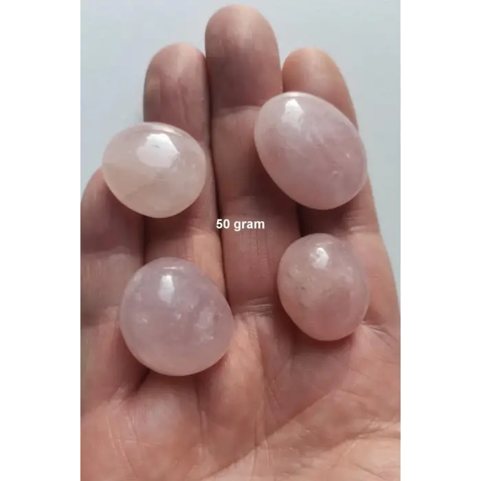 50 Gram Doğal Pembe Kuvars Tamburlu Parçalar 639