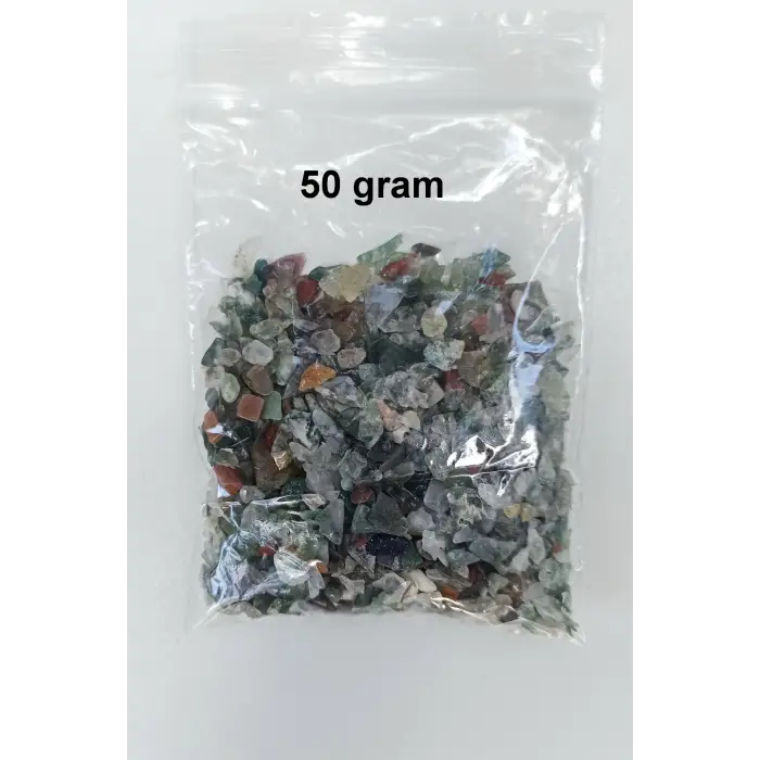 50 Gram Minik Yosunlu Akik Kırıktaş Deliksiz Parçalar 130-3