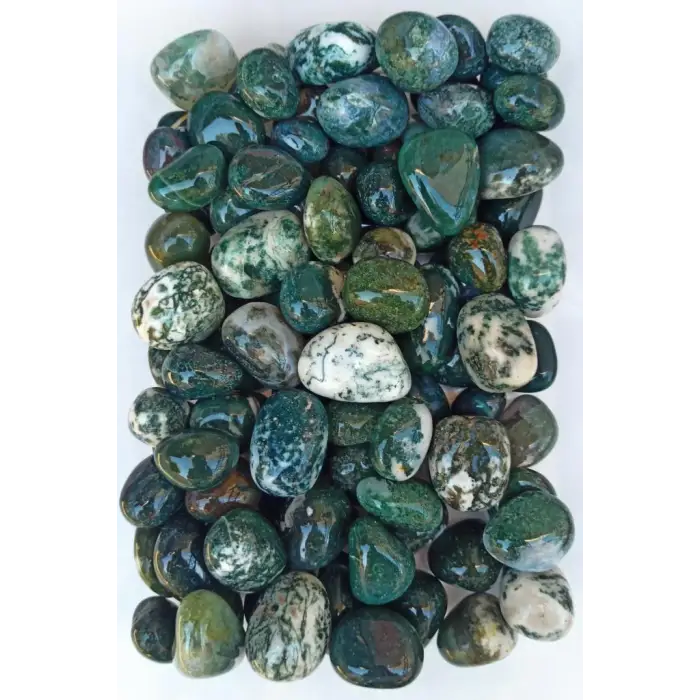 50 Gram Yosunlu Akik Tamburlu Parçalar 117