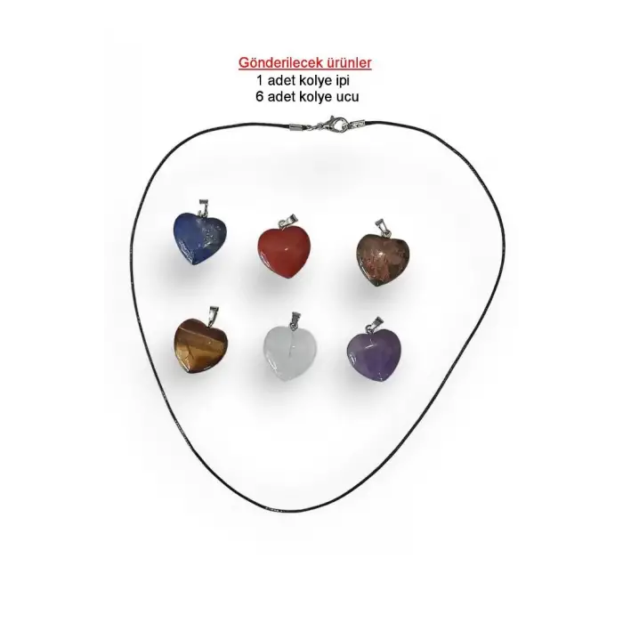 6 Adet Kolye Ucu Ametist, Lapis, Kuvars, Jasper, Unakit, Kaplangözü 615