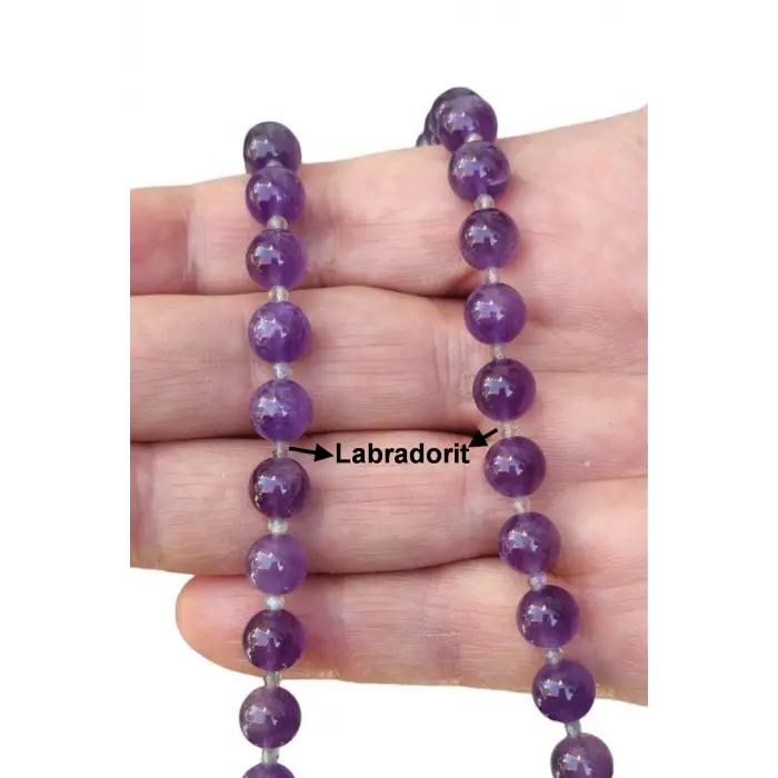50 CM Ametist Kolye, Araları Labradorit 319-3