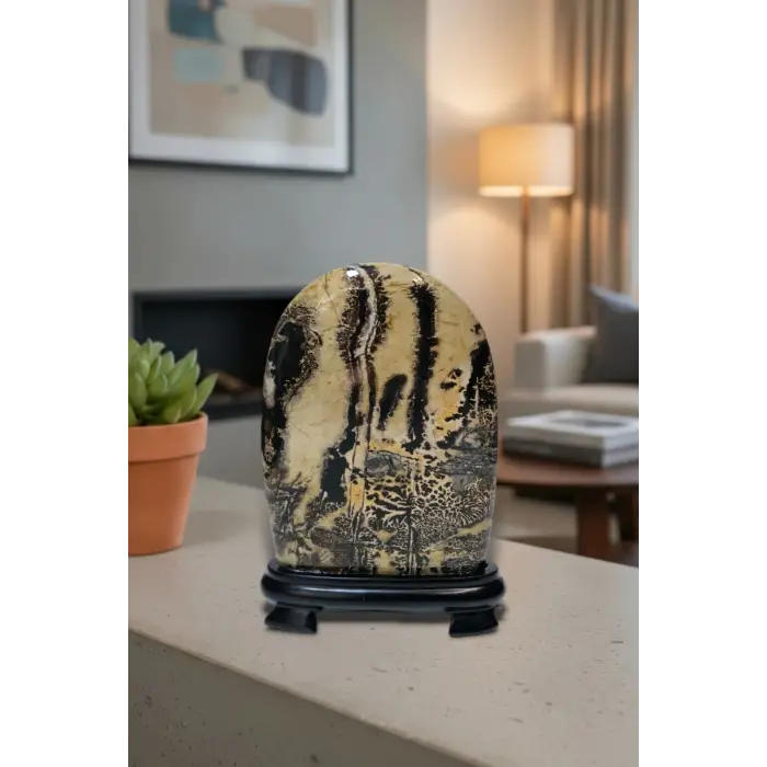 Süper Desenli Manzara Taşı Picture Jasper Dekoratif Parça 6PJ