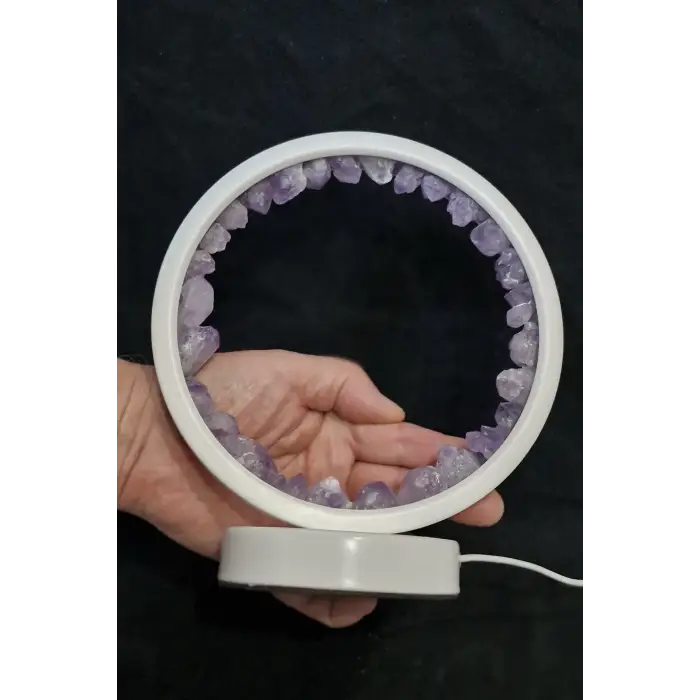 Ametist Taşlı Gece Lambası USB Soketli 29A