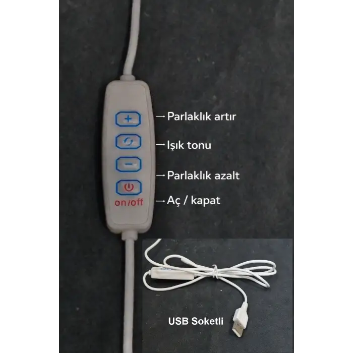 Ametist Taşlı Gece Lambası USB Soketli 29A
