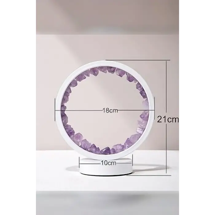 Ametist Taşlı Gece Lambası USB Soketli 29A