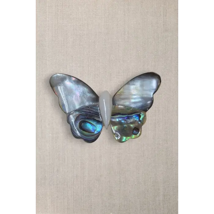 Abalon Shell Kelebek Motifi Sedef Broş BR10-12