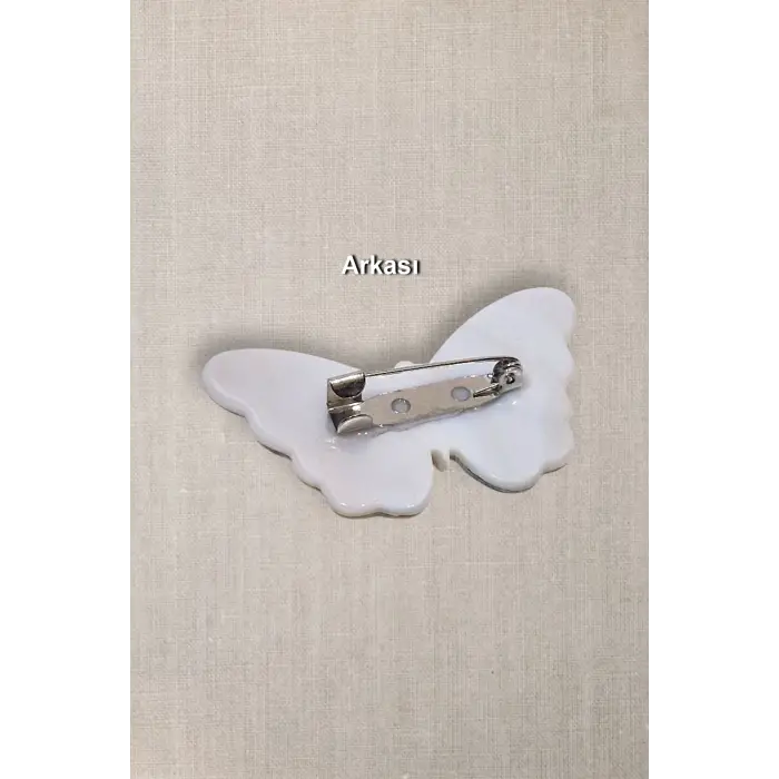 Abalon Shell Kelebek Motifi Sedef Broş BR10-12