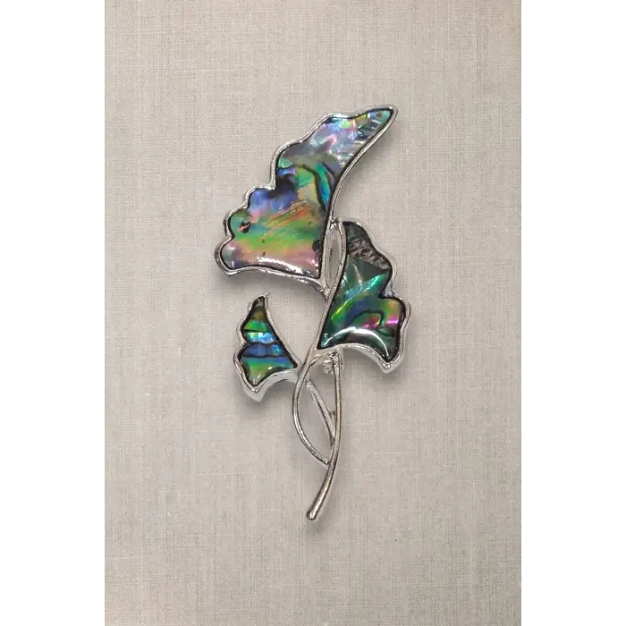 Abalon Shell Sarmaşık Motifi Sedef Broş BR10-11