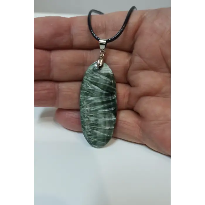 Doğal Serafinit Taşı Kolye Seraphinite 400-25