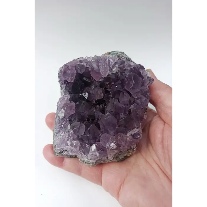 Koyu Mor Doğal Ametist Standlı Dekoratif Parça KMA31