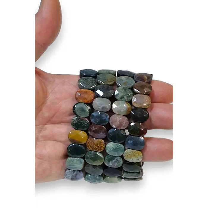 Faset Kesim Kan Taşı Bileklik Elastik Yapılı 605-3