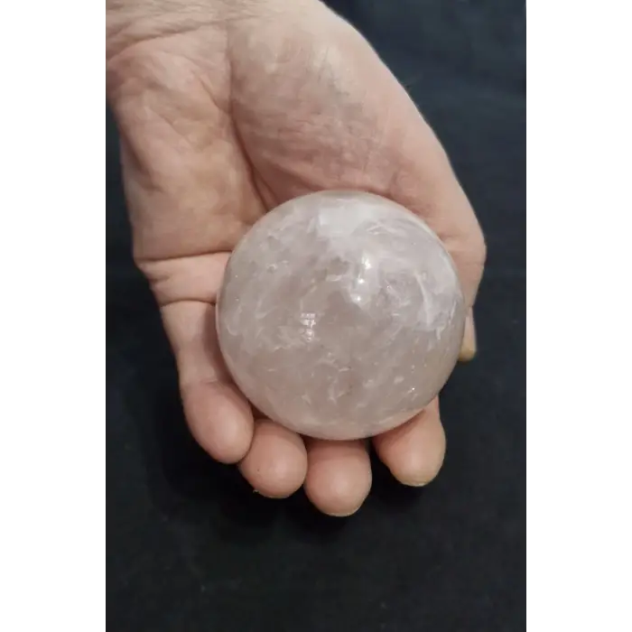 Doğal Pembe Kuvars Dekoratif Küre Sevgi Taşı PK6