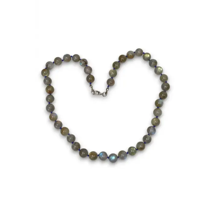 Süper Işıltılı Labradorit Kolye 10 mm Küre Kesim 645-4