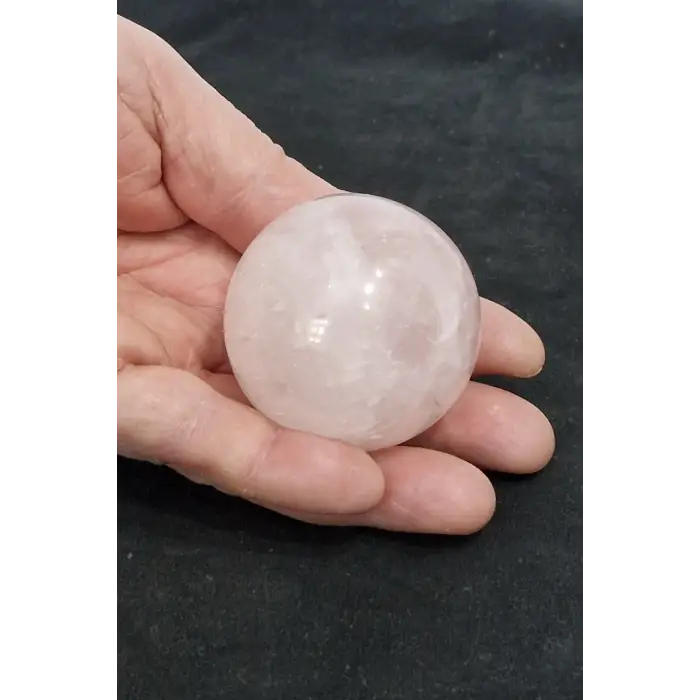 Doğal Pembe Kuvars Dekoratif Küre Sevgi Taşı PK18