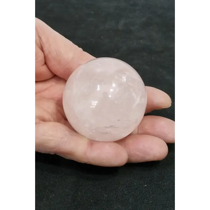 Doğal Pembe Kuvars Dekoratif Küre Sevgi Taşı PK18