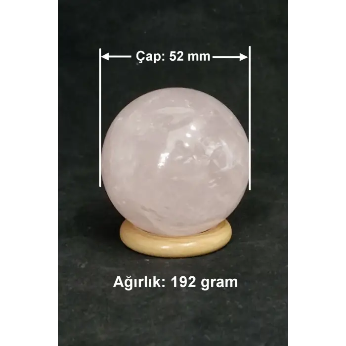 Doğal Pembe Kuvars Dekoratif Küre Sevgi Taşı PK18