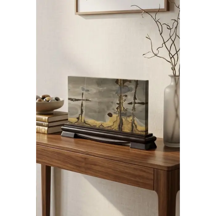 Süper Desenli Manzara Taşı Picture Jasper Dekoratif Parça 9DJ