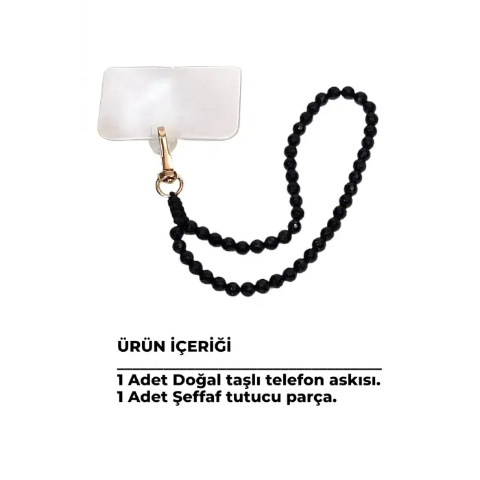 Telefon Bilek Askısı Siyah Oniks Doğal Taş 677-2