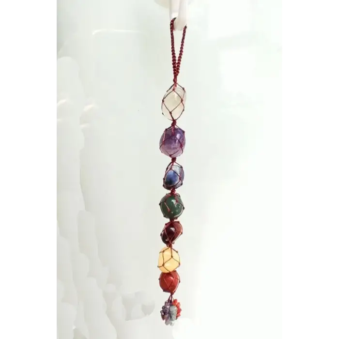 7 Çakra Taşları Makrome Araba Askısı 401