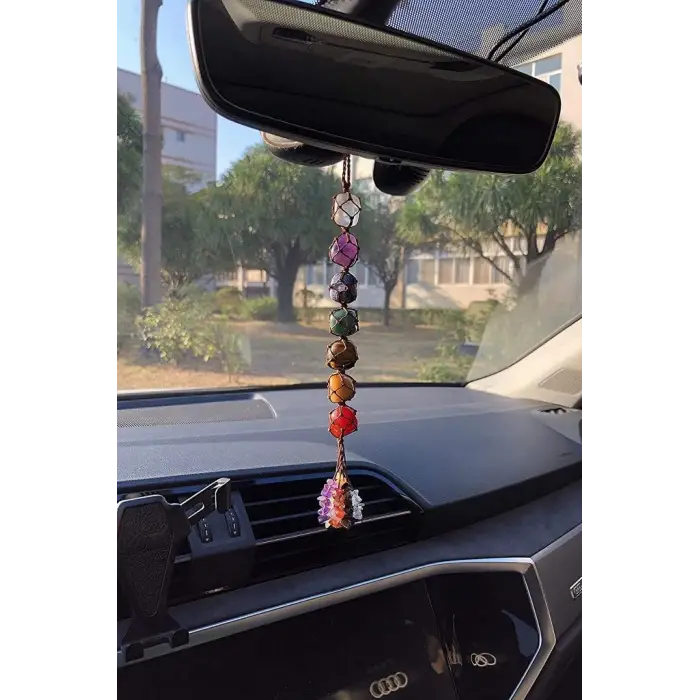 7 Çakra Taşları Makrome Araba Askısı 401