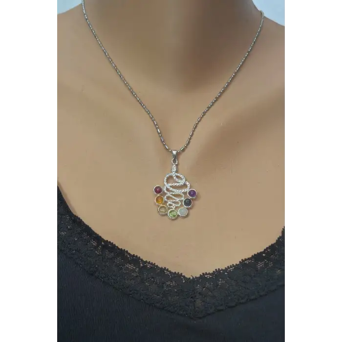 7 Çakra Taşlı Kolye Yılan Motifli 236-C3