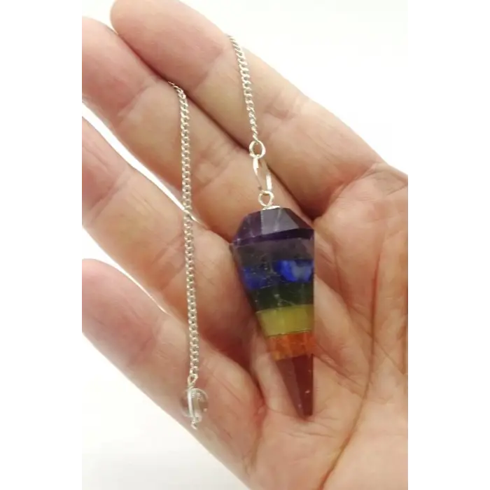 7 Çakra Taşlı Reiki Sarkacı Pandül 440