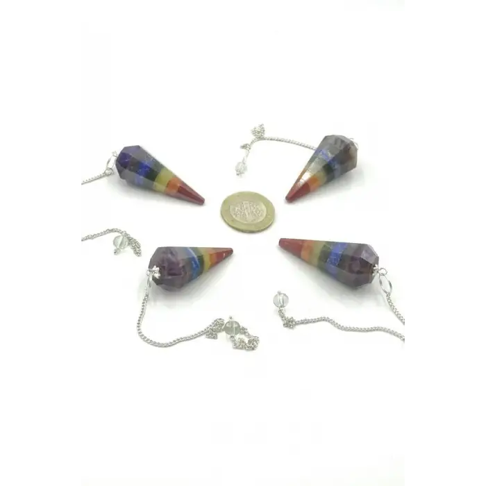 7 Çakra Taşlı Reiki Sarkacı Pandül 440