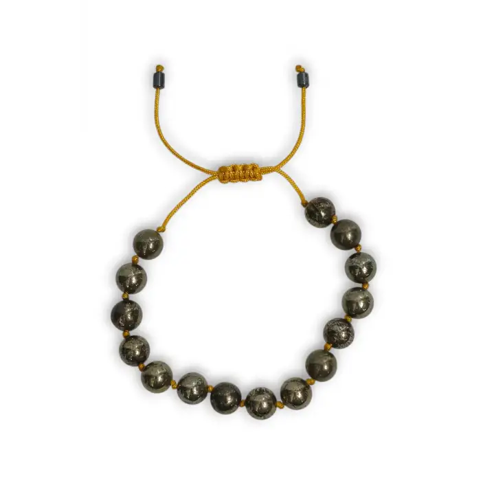 8 Mm Pirit Taşı Bileklik Makrome Ayarlı 525-2