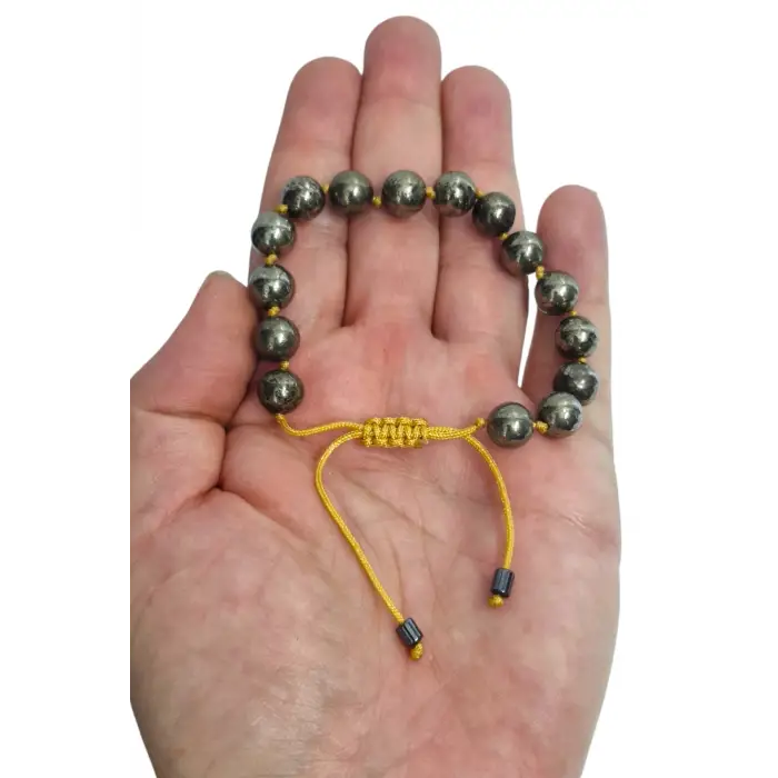 8 Mm Pirit Taşı Bileklik Makrome Ayarlı 525-2