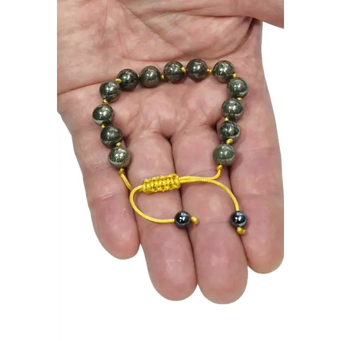 9 Mm Pirit Taşı Bileklik Makrome Ayarlı 413-4