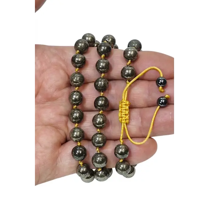 9 Mm Pirit Taşı Bileklik Makrome Ayarlı 413-4