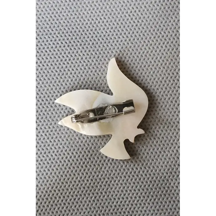 Abalon Shell Kuş Motifi Sedef Broş BR10-5