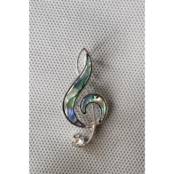 Abalon Shell Sol Anahtarı Sedef Broş BR10-1